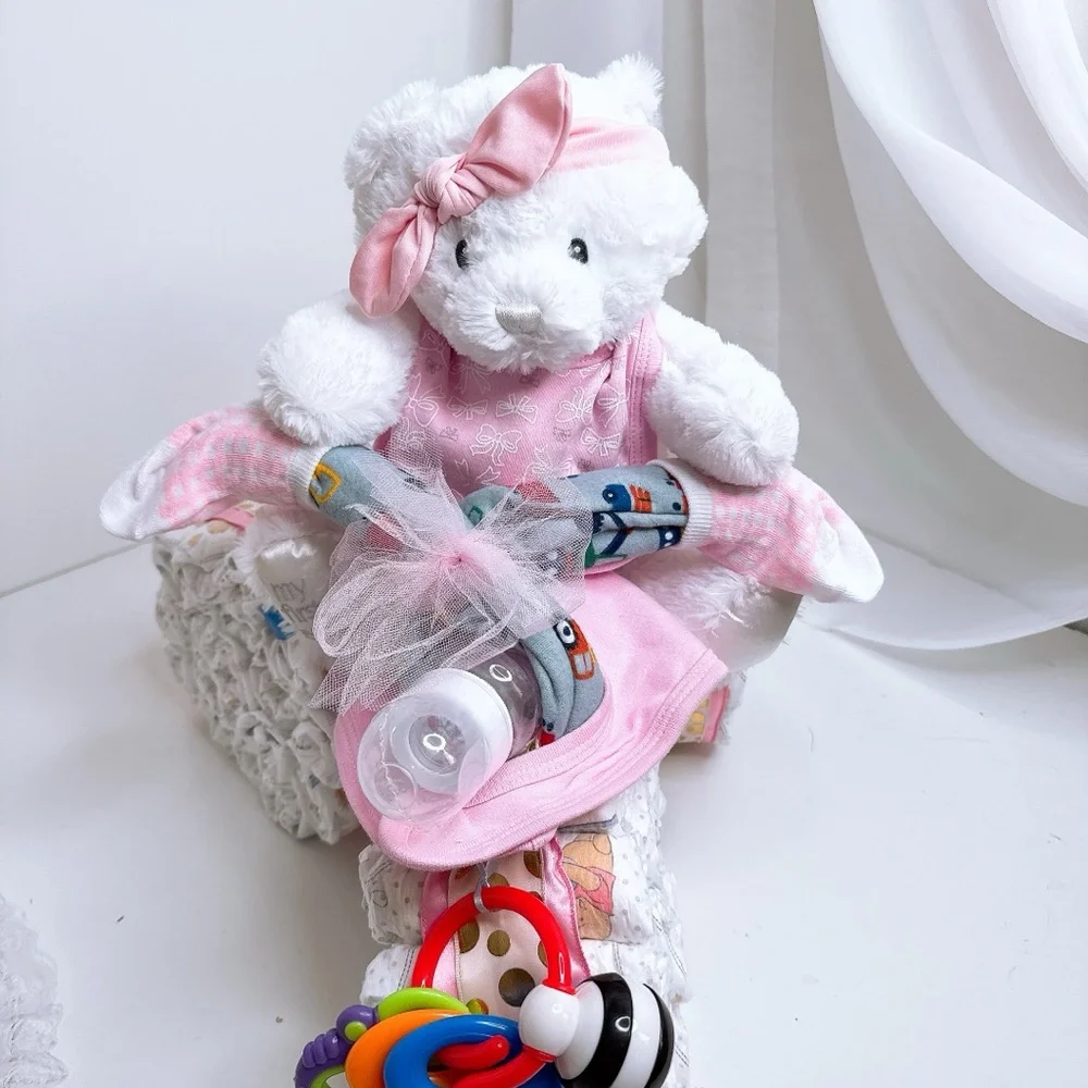 Motorcycle Girls Diaper Cake, Baby Shower Gift